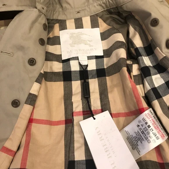 Children Burberry Hooded trench signature lining